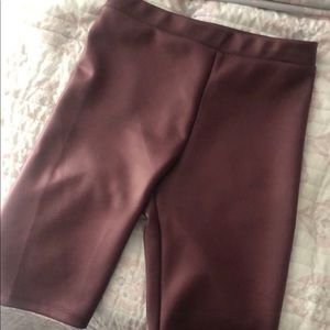 Leather biker shorts